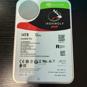 Seagate IronWolf Pro 14TB NAS Hard Drive - Silver and Red